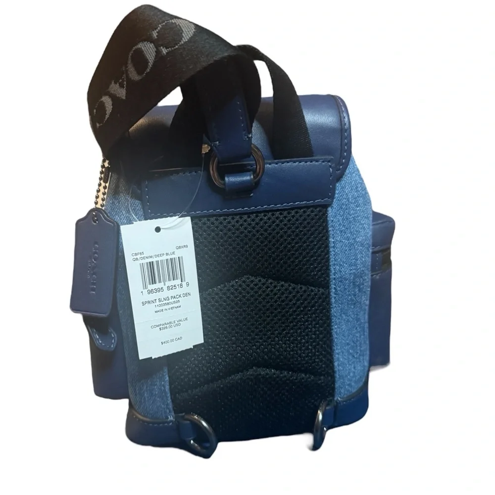 Coach Navy and Denim Men's Backpack - Picture 3 of 6